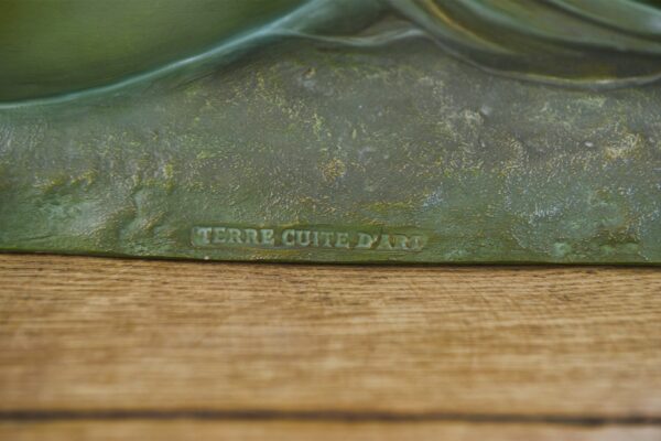 Sculpture en terre cuite patine bronze par Hugo Cipriani