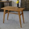 Table d'appoint en chêne pieds compas 1960