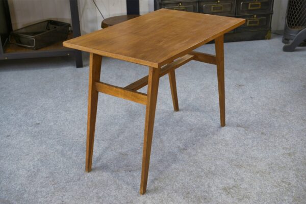 Table d'appoint en chêne pieds compas 1960