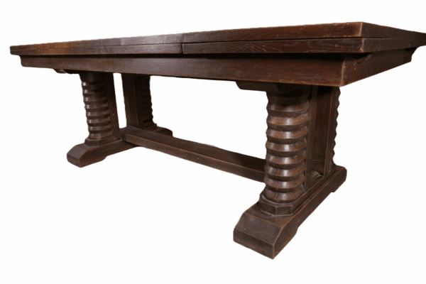 Grande table en chêne massif par Joseph Savina 1950