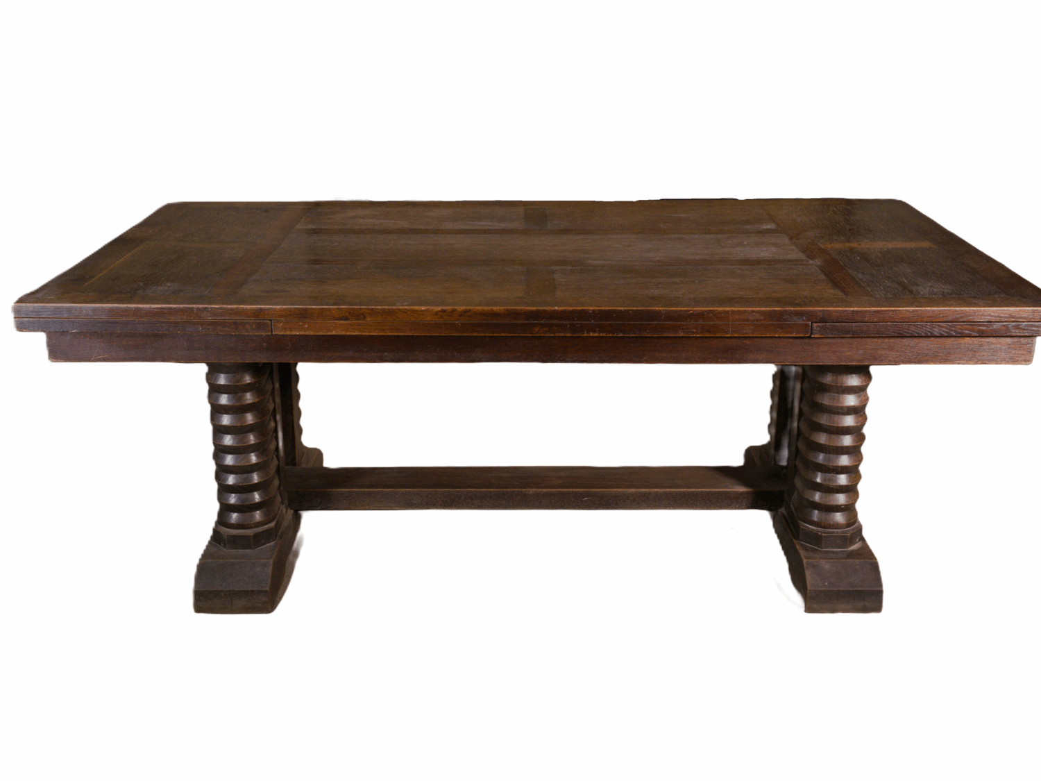 Grande table en chêne massif par Joseph Savina 1950