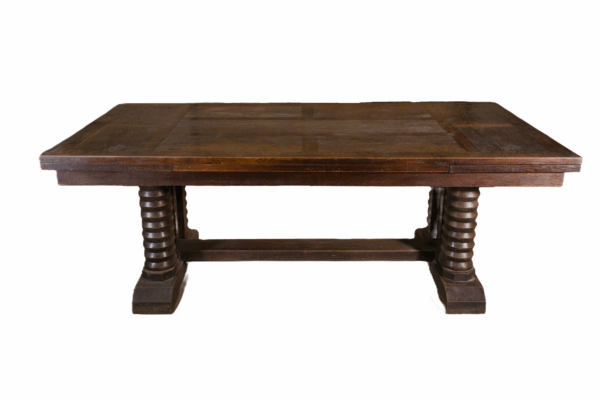 Grande table en chêne massif par Joseph Savina 1950