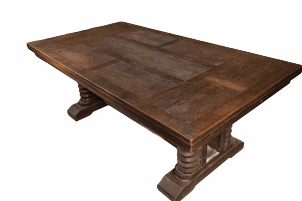 Grande table en chêne massif par Joseph Savina 1950