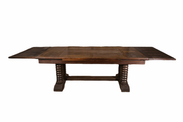 Grande table en chêne massif par Joseph Savina 1950