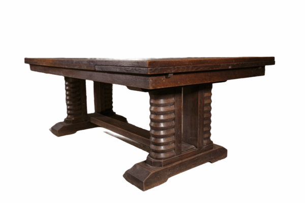 Grande table en chêne massif par Joseph Savina 1950