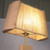 Lampe brutaliste orme et chêne massif et abat-jour en cordage - 1980s
