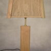 Lampe brutaliste orme et chêne massif et abat-jour en cordage - 1980s