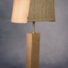 Lampe brutaliste orme et chêne massif et abat-jour en cordage - 1980s