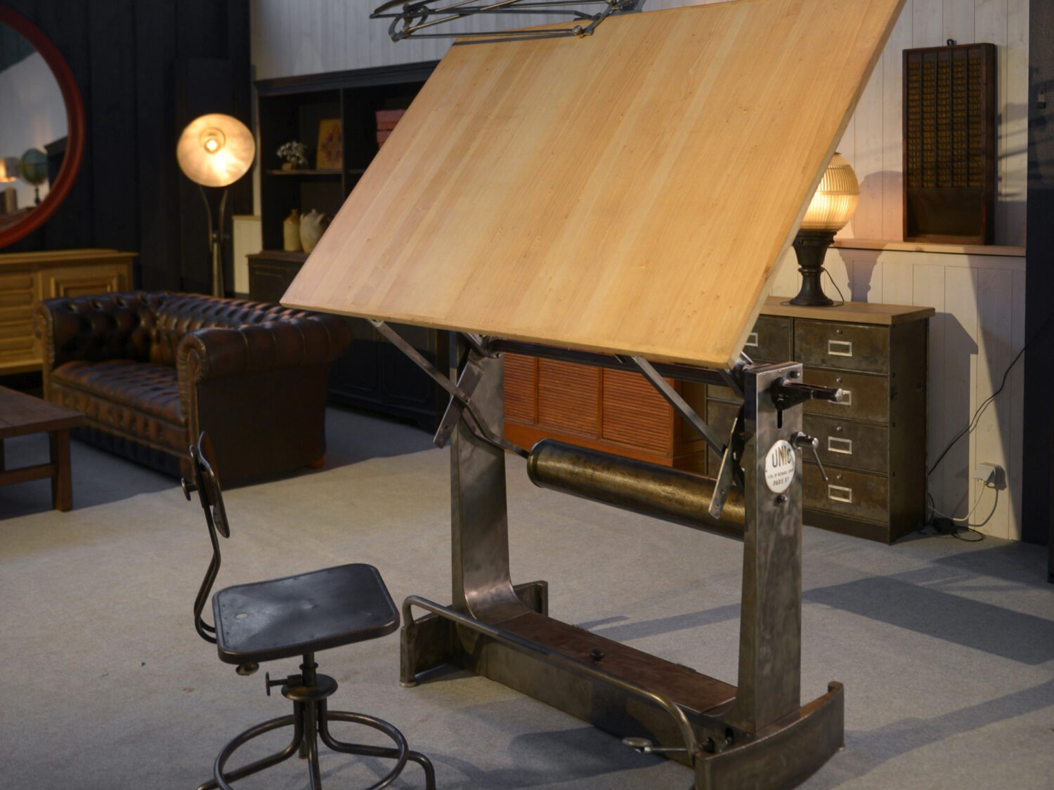 Table d'architecte UNIC Paris par Lucien Sautereau 1960's