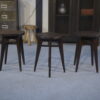 Tabourets design hêtre attribué à Louis Gamet 1950s