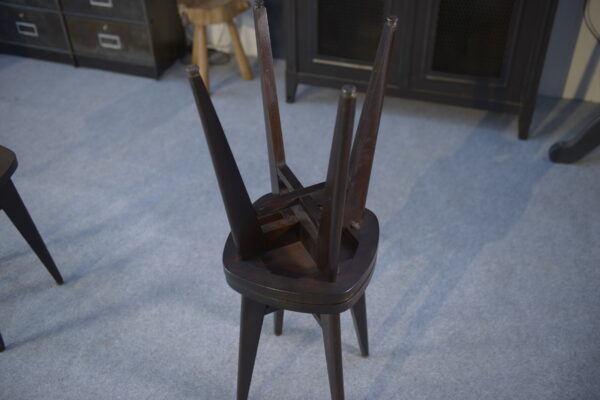 Tabourets design hêtre attribué à Louis Gamet 1950s