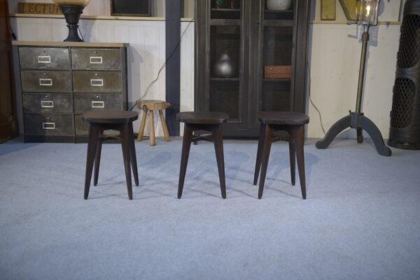 Tabourets design hêtre attribué à Louis Gamet 1950s
