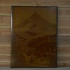 Tableau bois marqueterie décor de montage signé PIERRE ROSENAU Milieu XXème