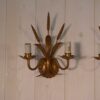 Lot de 3 appliques en fer forgé doré gerbe épi de blé 1960's