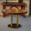 Table design en plaquage de loupe d'Orme par Ramaioli Pesaro 1970's