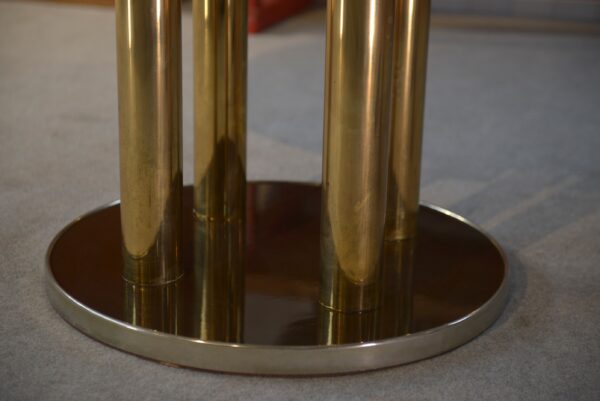 Table design en plaquage de loupe d'Orme par Ramaioli Pesaro 1970's