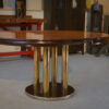 Table design en plaquage de loupe d'Orme par Ramaioli Pesaro 1970's