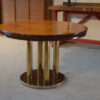 Table design en plaquage de loupe d'Orme par Ramaioli Pesaro 1970's