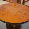 Table design en plaquage de loupe d'Orme par Ramaioli Pesaro 1970's