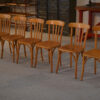 Ensemble de 6 chaises bistrot en hêtre 1960's