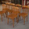 Ensemble de 6 chaises bistrot en hêtre 1960's