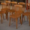 Ensemble de 6 chaises bistrot en hêtre 1960's
