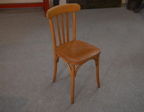 Ensemble de 6 chaises bistrot en hêtre 1960's