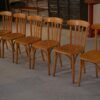 Ensemble de 6 chaises bistrot en hêtre 1960's