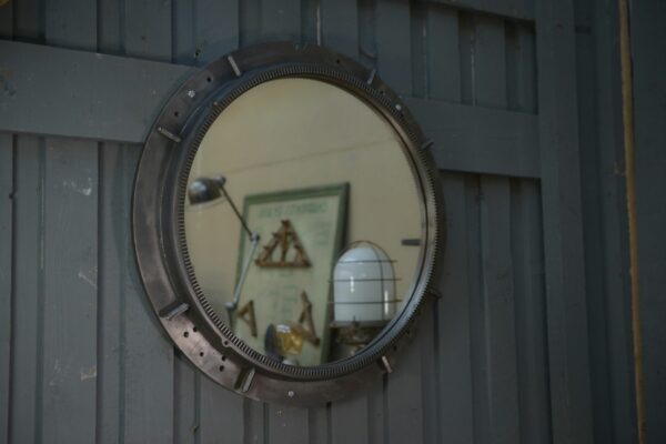 Miroir rond industriel 1950's