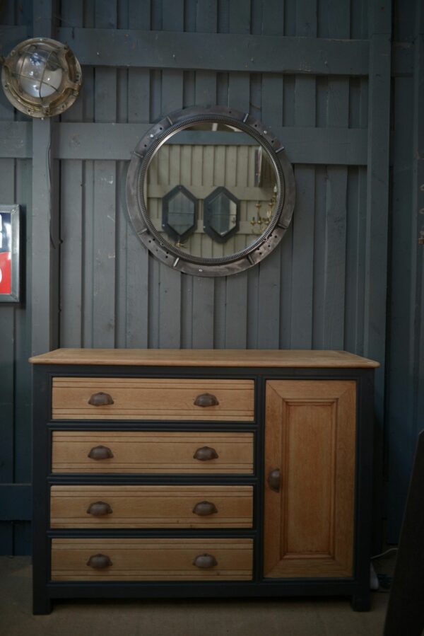 Miroir rond industriel 1950's