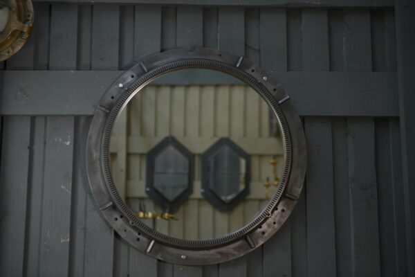 Miroir rond industriel 1950's