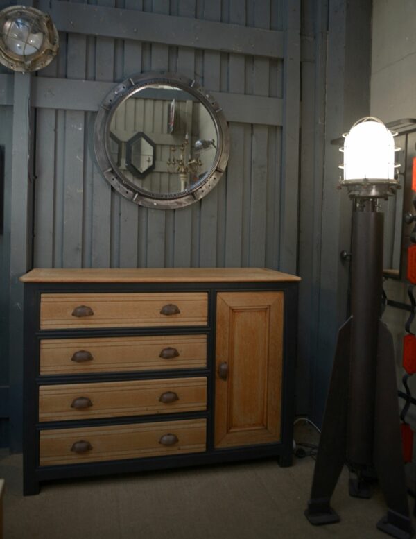Miroir rond industriel 1950's