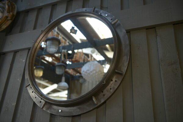 Miroir rond industriel 1950's