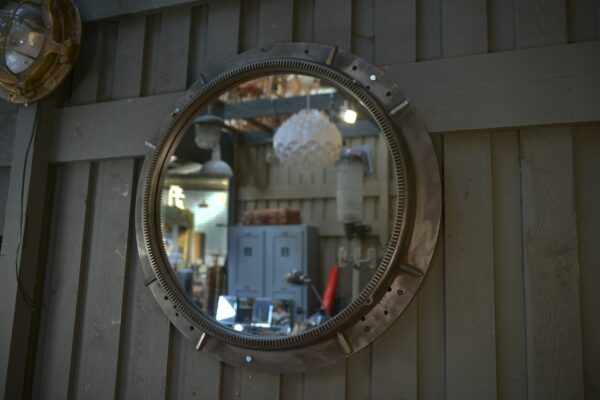 Miroir rond industriel 1950's