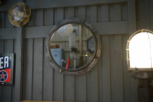 Miroir rond industriel 1950's