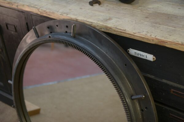 Miroir rond industriel 1950's