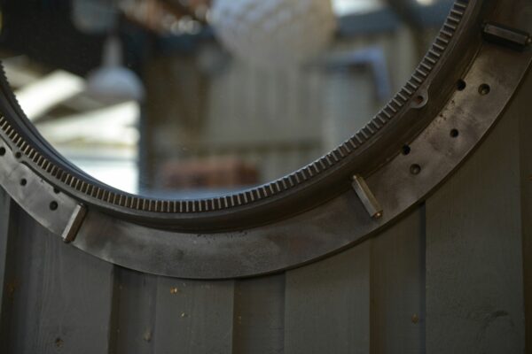 Miroir rond industriel 1950's