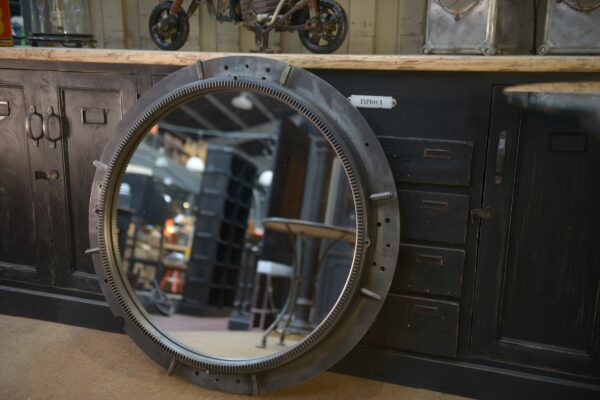 Miroir rond industriel 1950's