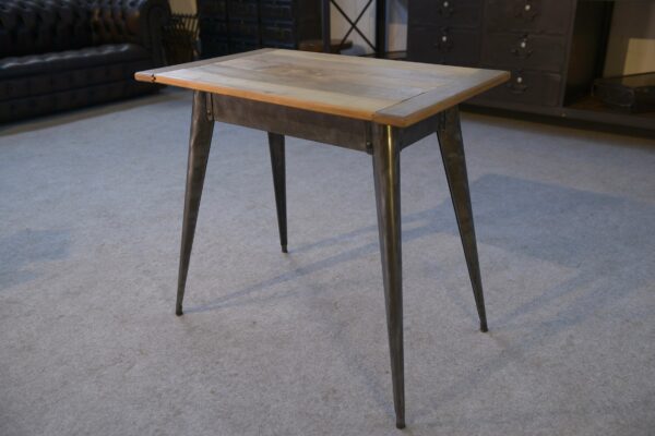 Table bistrot par Xavier Pauchard pour Tolix plateau en hêtre 1960