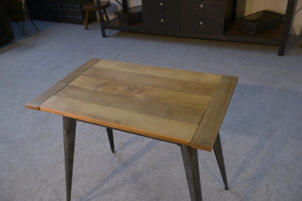 Table bistrot par Xavier Pauchard pour Tolix plateau en hêtre 1960