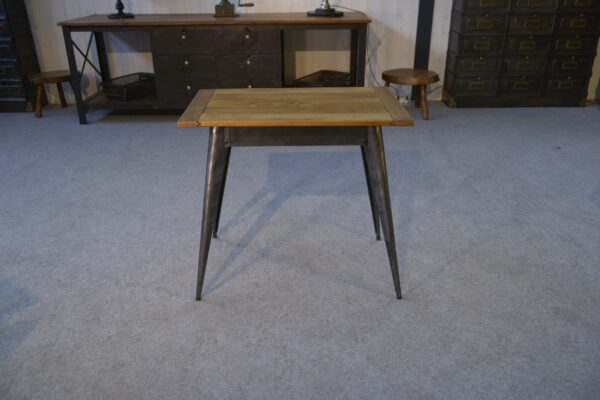 Table bistrot par Xavier Pauchard pour Tolix plateau en hêtre 1960