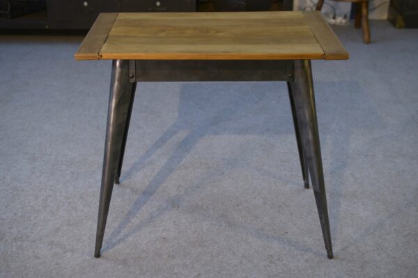 Table bistrot par Xavier Pauchard pour Tolix plateau en hêtre 1960