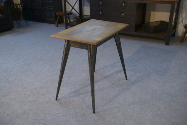 Table bistrot par Xavier Pauchard pour Tolix plateau en hêtre 1960