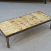 Table basse par Roger Capron modèle Herbier céramique et acier 1950