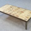 Table basse par Roger Capron modèle Herbier céramique et acier 1950