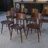 Ensemble de 7 chaises en chêne et contreplaqué de hêtre