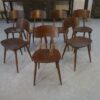 Ensemble de 7 chaises en chêne et contreplaqué de hêtre