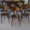 Ensemble de 7 chaises en chêne et contreplaqué de hêtre