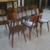 Ensemble de 7 chaises en chêne et contreplaqué de hêtre