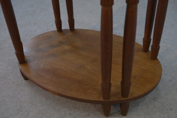 Table ovale en chêne massif art déco 1930